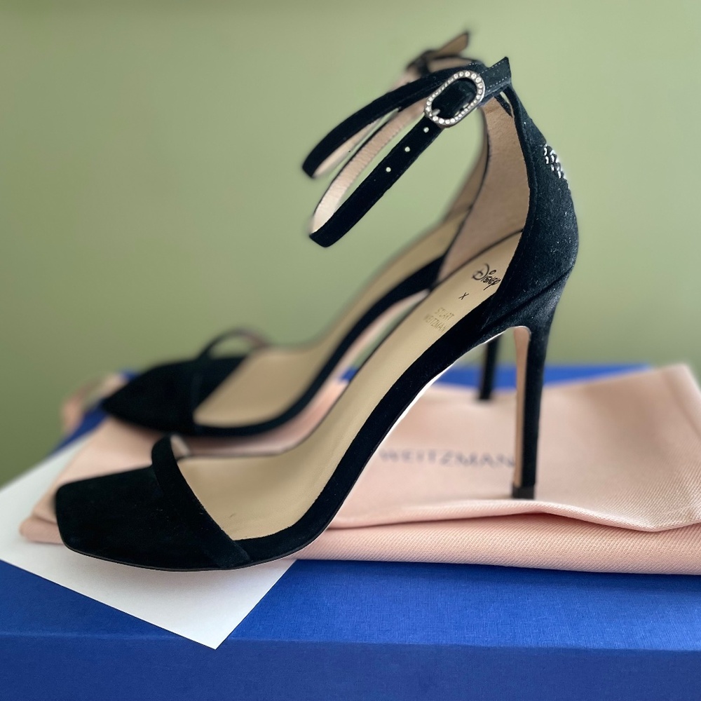 Disney x Stuart Weitzman Nudistcurve Black 100 Sz 5 - Picture 15 of 16